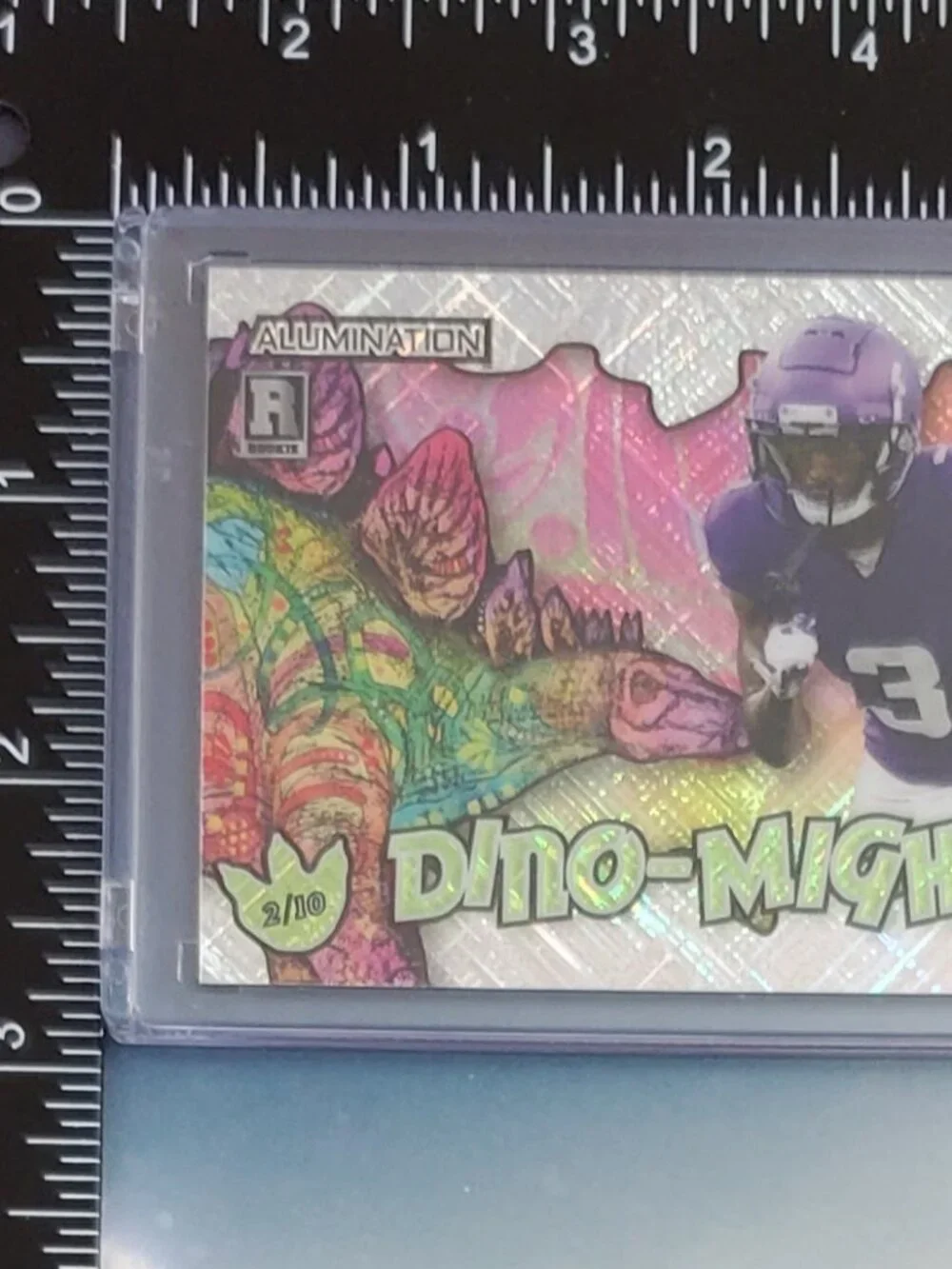 Jordan Addison 2023 Wild Card Alumination Dino Might RC 2/10 Silver Vikings